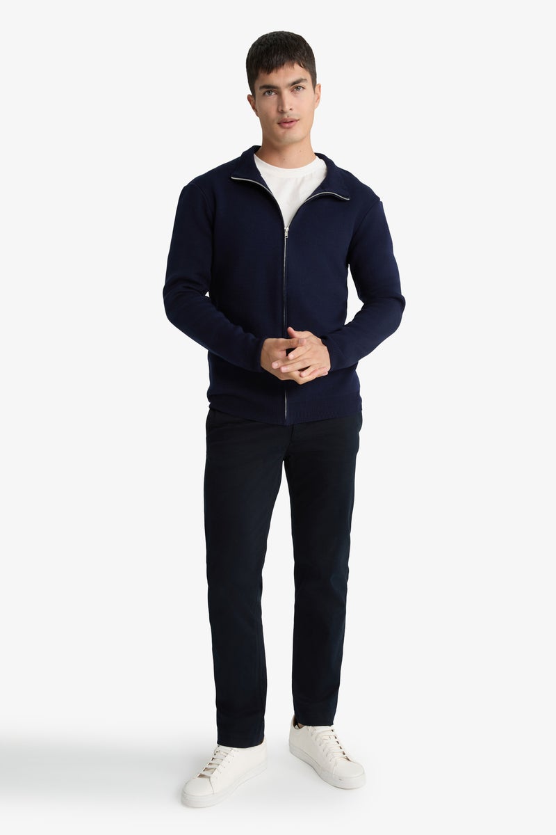 DeFacto Blue Man Regular Fit Straight Trousers Casual - Image 3